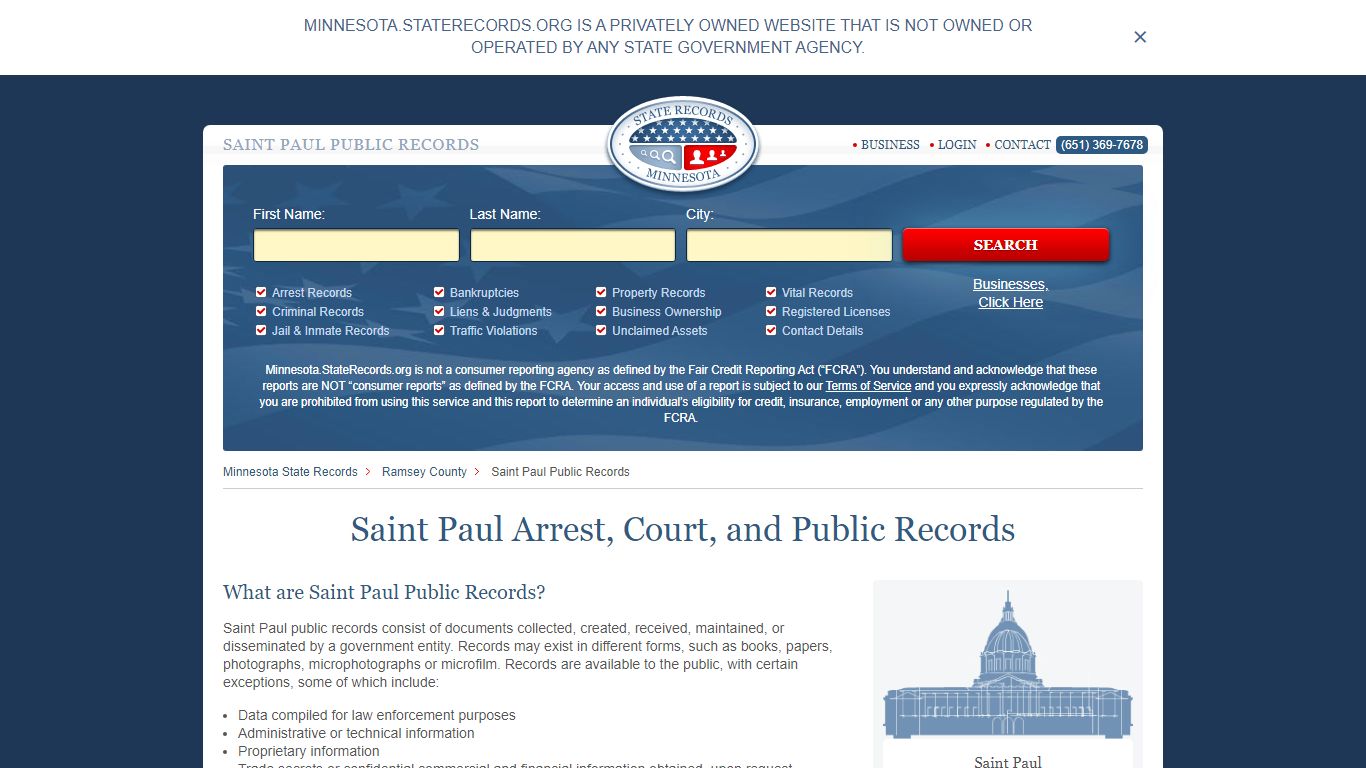 Saint Paul Arrest and Public Records | Minnesota.StateRecords.org