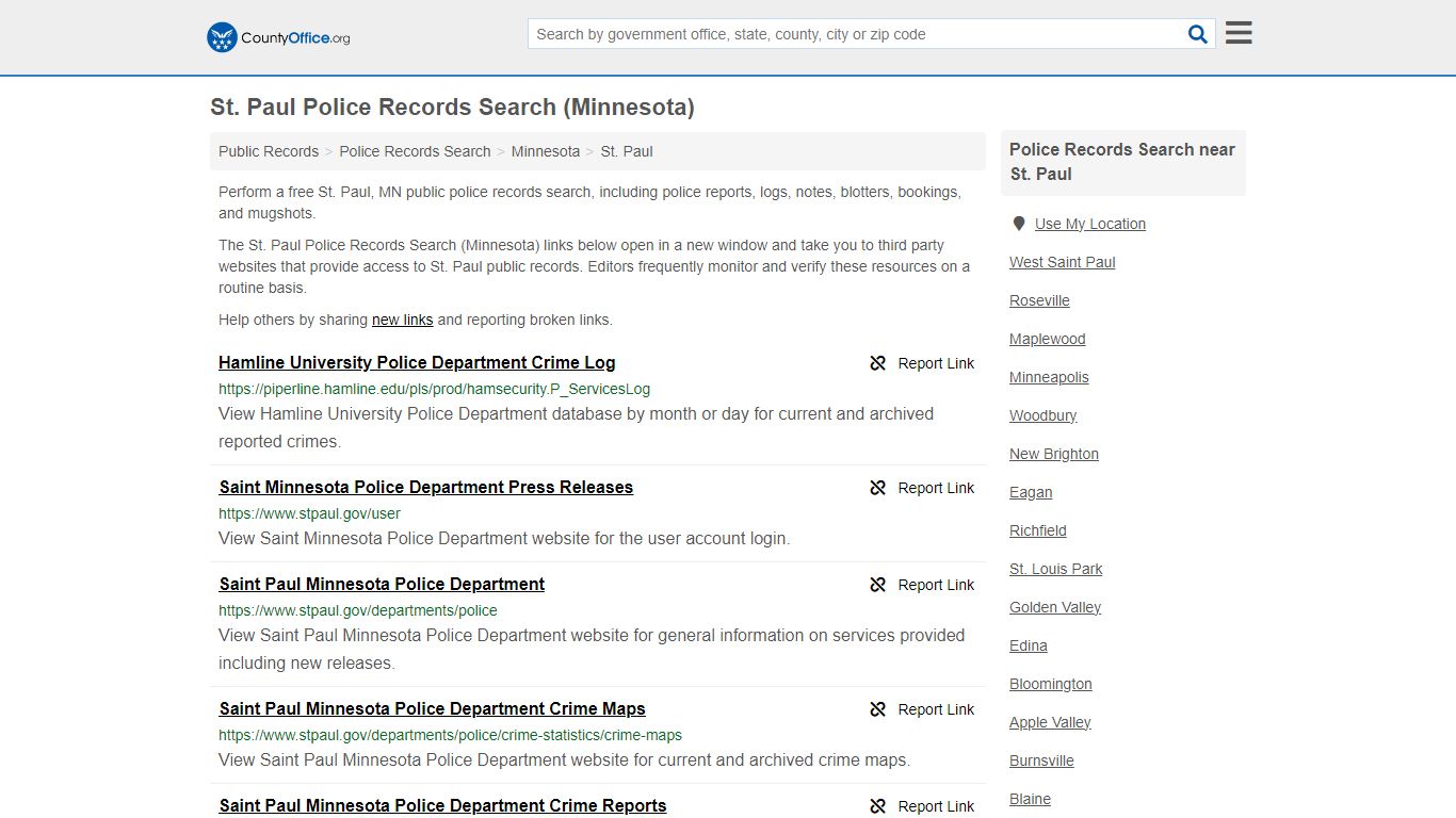 Police Records Search - St. Paul, MN (Accidents & Arrest Records)